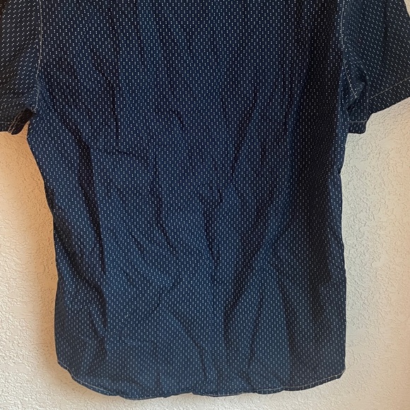 navy and white short sleeve button down casual shirt - Picture 2 of 4